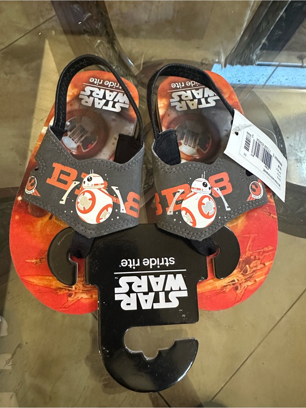 Stride Rite Boy's Star Wars BB-8 Droid EVA Flat, Grey/Orange, 10 M US Toddler